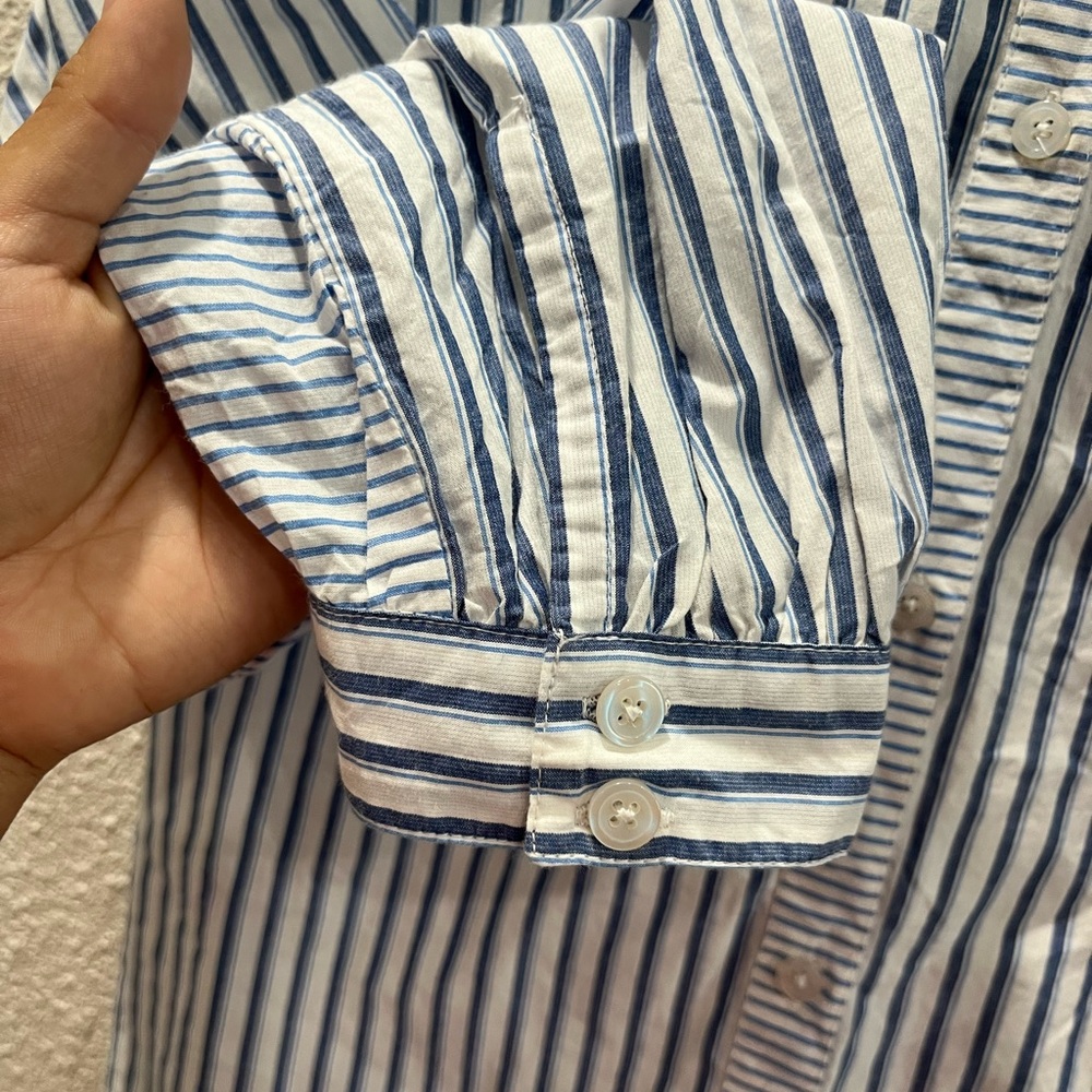 New Maeve by Anthropologie Stripped Cotton Cut Out Top Large - Picture 7 of 12